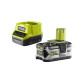 Pack RYOBI Aspirateur eau et poussière 18V One Plus R18WDV-0 - 1 Batterie 3.0Ah High Energy - 1 Batterie 5.0Ah - Chargeur rapide