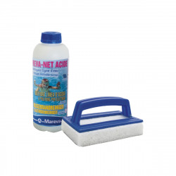 Pack nettoyage MAREVA pour ligne d'eau de piscine - Brosse éponge - Nettoyant