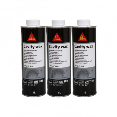 Lot de 3 cires thixotrope anti-corrosion SIKA Sikagard 6250 - 1L - Blanc