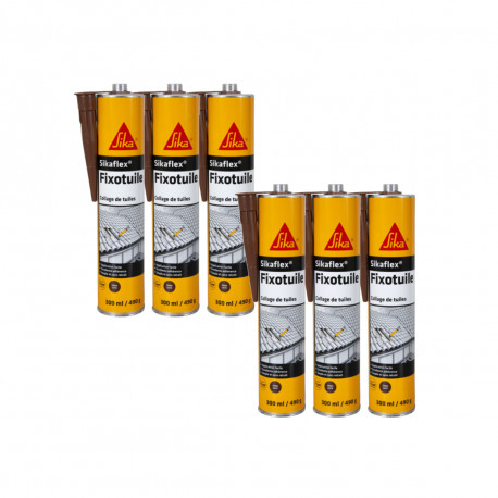Lot de 6 mastic-colles souples SIKA Sika Fixotuile - Terre cuite - 300ml