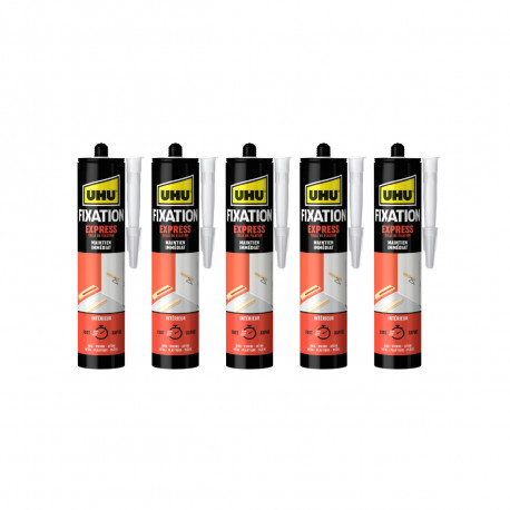 Lot de 5 colles Mastic de fixation Express UHU - 5x370g