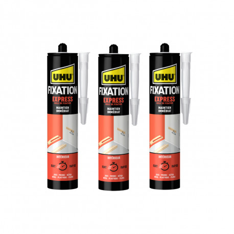 Un lot de 3 Colles fixation Néoprène UHU cartouche - 3x350g