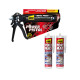 Pack UHU Power Pistol - 2 cartouches colle mastic Extra Forte Polymax Invisible - 2x300 g
