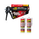 Pack UHU Power Pistol - 2 cartouches de colle Fixe Tout Sur Tout Extrem Express Invisible - 2x300 g