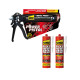 Pack UHU Power Pistol - 2 cartouches de colle Fixe Tout Sur Tout Extrem Express blanc - 2x425g