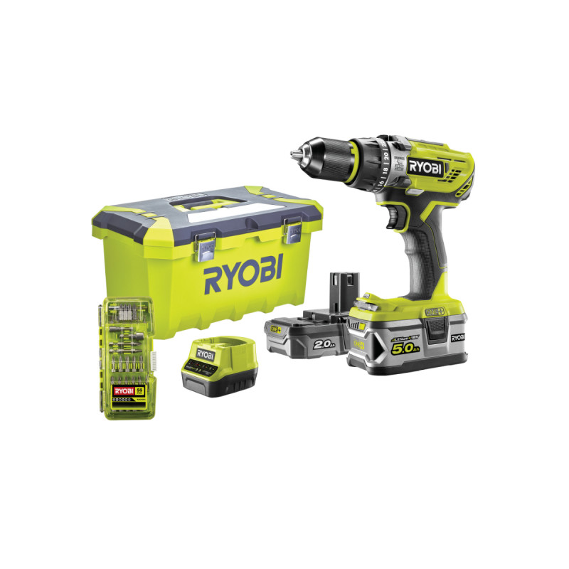RYOBI Kit d'outils de bricolage 18V ONE+ avec batterie 2.0 Ah, chargeur et  accessoires