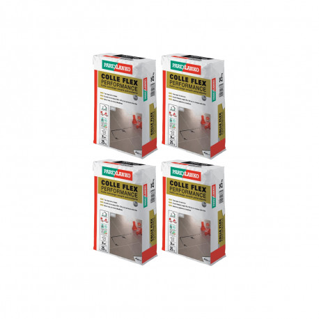 Lot de 4 colles carrelage PAREXLANKO colle flex performance - 25 kg - 03310