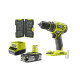 Pack RYOBI Perceuse Visseuse 18V Brushless R18DD7-0 - 1 Batterie 2,5 Ah 1 Chargeur rapide - Coffret antichocs 40 embouts de viss