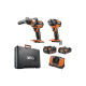 Pack AEG Brushless - Visseuse à chocs 18V - Perceuse à percussion 18V - 2 batteries 5.0Ah - 1 chargeur BSB18CBLLI-502C