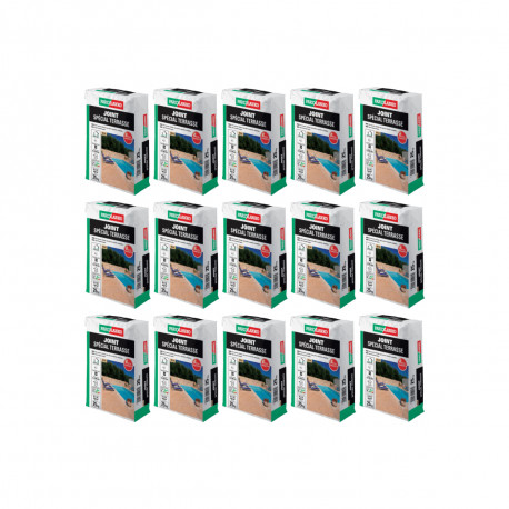 Lot de 15 sacs de joint spécial terrasse PAREXLANKO - Beige - 375kg