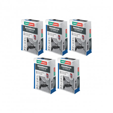 Lot de 5 ragréages extérieur PAREXLANKO - convient jusqu'à 21m² environ - 125kg