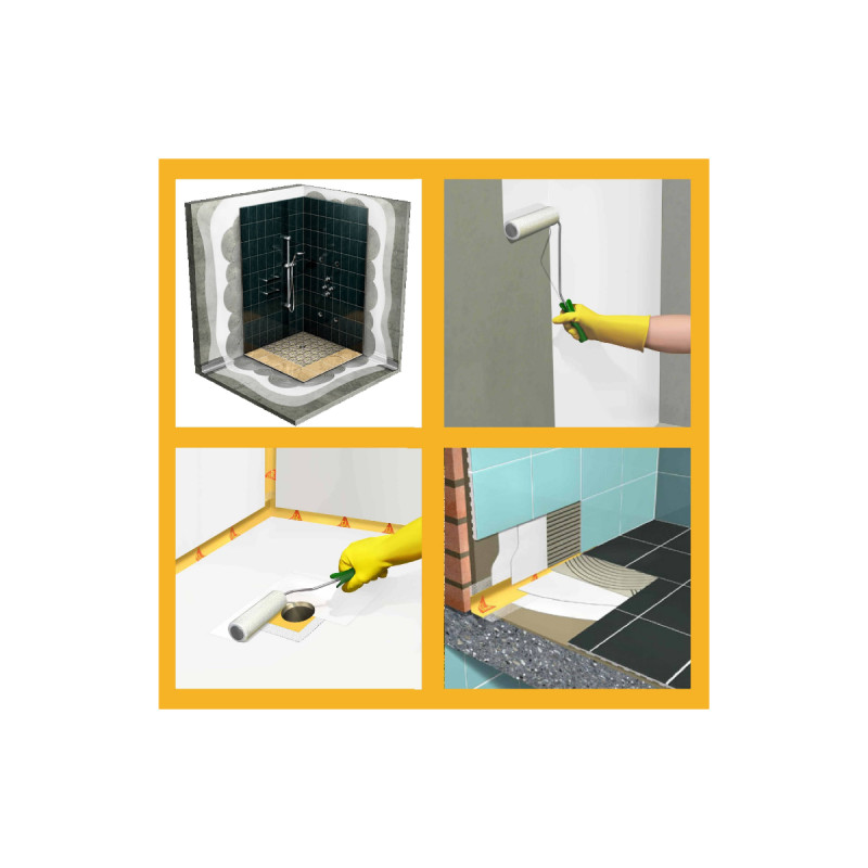 Kit douche à l'italienne SIKA Étanchéité sous carrelage 6m² Espace