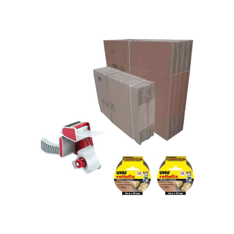 Pack déménagement - 2 rubans adhésifs UHU Rollafix emballage