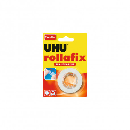 Ruban adhésif UHU Rollafix - Transparent - 25m x 19mm - 36945