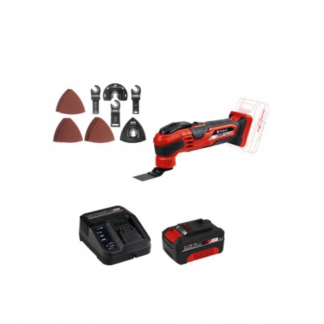 Pack EINHELL Outil multifonctions 18V Power X-Change - VARRITO - Starter - Kit Power 4.0Ah - Kit 17 accessoires