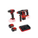 Pack EINHELL 18V Power X-Change - Perceuse visseuse - Marteau Perforateur - 2 batteries 5.2 Ah Twinpack - 1 chargeur Booster