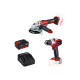 Pack EINHELL 18V Power X-Change - Perceuse visseuse TE-CD 18 Li E-Solo - Meuleuse d'angle AXXIO - Starter Kit Power 4.0Ah