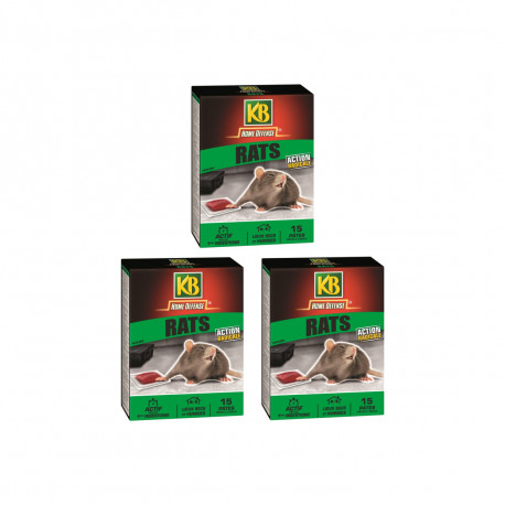 Lot de 3 rats pâtes KB Home Defense - 45 pâtes