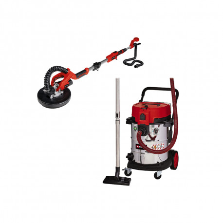 Pack EINHELL - Aspirateur eau et poussière TE-VC 2350 SACL - 1600W - 50L - Ponceuse girafe TE-DW 225 X - 750W - 1,65m - Lot de 1