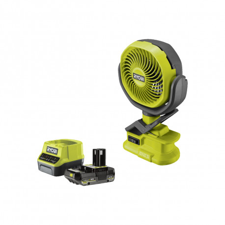 Pack RYOBI Ventilateur à pince 18V OnePlus RCF18-0 - 1 Batterie 2.5Ah - 1 Chargeur rapide RC18120-125