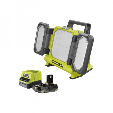 Pack RYOBI Triple panneau lumineux LED 18V OnePlus 3000 Lumens RLP18-0 - 1 Batterie 2.5Ah - 1 Chargeur rapide RC18120-125