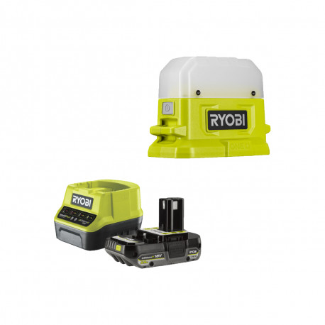 Pack RYOBI Lanterne LED 18V OnePlus 500 Lumens RLC18-0 - 1 Batterie 2.5Ah - 1 Chargeur rapide RC18120-125