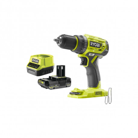 Pack RYOBI Perceuse-visseuse R18DD7-0 - 18V OnePlus Brushless - 1 Batterie 2.0Ah - 1 Chargeur rapide