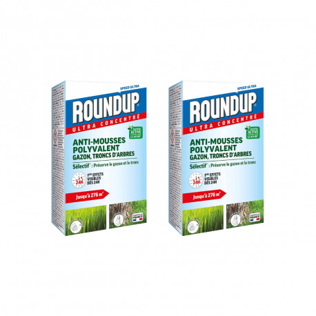 Lot de 2 anti-mousses ROUNDUP - Gazon et troncs d'arbres - 500ml