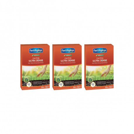 Lot de 3 gazons ultra denses FERTILIGÈNE - 35m² - 875g