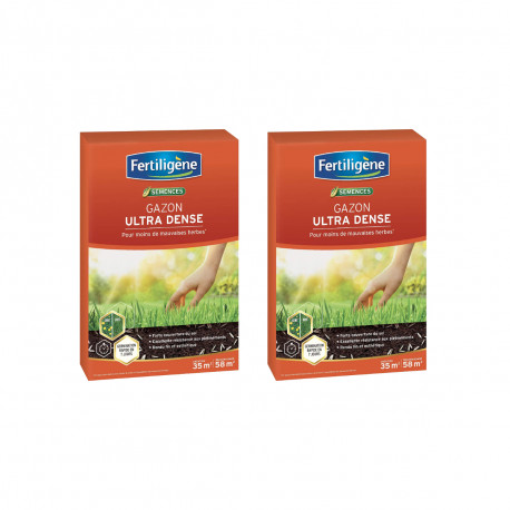 Lot de 2 gazons ultra denses FERTILIGÈNE - 35m² - 875g