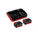 Pack EINHELL 36V Power X-Change - Aspirateur souffleur GE-CL 36/230 Li E - 2 Batteries 4.0Ah - Twincharger