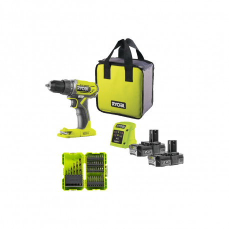 Perceuse Visseuse RYOBI 18V One Plus - 2 batteries 2,0Ah - 1 chargeur - R18DD-220S