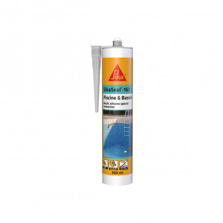Mastic silicone SIKA Sikaseal - 163 Piscine & Bassin - Transparent - 300ml