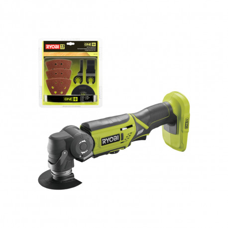 Pack RYOBI - Multitool R18MT-0 - 18V OnePlus sans batterie ni chargeur - Kit spécial bois 15 pièces RAK15MT