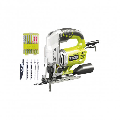 Pack RYOBI Scie sauteuse pendulaire RJS850KA5 - 600W - 85mm - lot de 5 lames - coffret de 10 lames - RAK10JSB