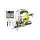Pack RYOBI Scie sauteuse pendulaire RJS850KA5 - 600W - 85mm - lot de 5 lames - coffret de 20 lames RAK20JB