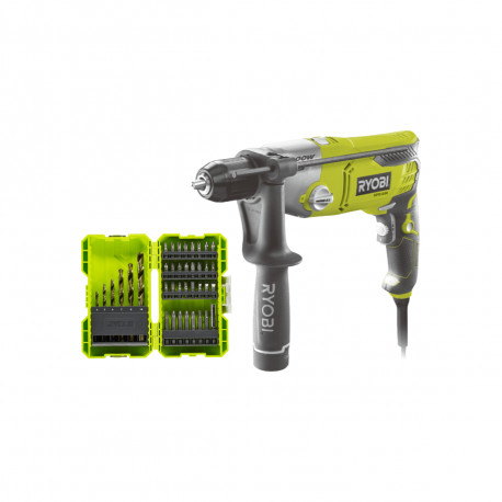 Pack RYOBI Perceuse à percussion RPD1200-K - 1200W - Coffret de 38 accessoires - RAK38SDD