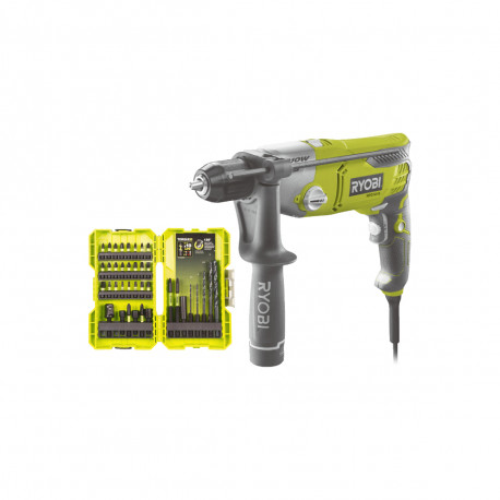 Pack RYOBI Perceuse à percussion RPD1010K - 1010W - coffret de 38 accessoires - RAK38DSDI2