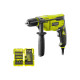 Pack RYOBI - Perceuse à percussion - RPD800-K - 800W - Coffret empilable impact RAK38DSDI2 38 accessoires perçage-vissage-boulon