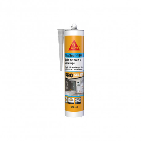 Mastic silicone SIKA Sikaseal-180 Salle de bain & carrelage - Transparent - 300ml