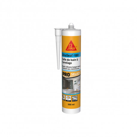 Mastic silicone SIKA Sikaseal-180 Salle de bain & carrelage - Blanc - 300ml