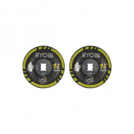 Lot de 2 disques à rectifier RYOBI - RAR507-2 - Pour le métal - 38mm