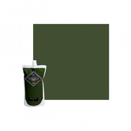 Peinture acrylique lessivable mat BARBOUILLE - Pour murs et plafonds - 1L - Vert Crocodile