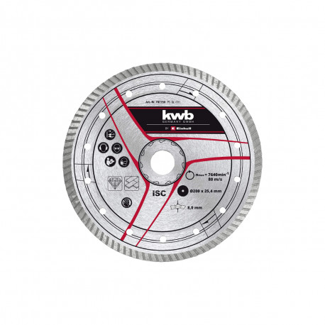 Disque Turbo à tronçonner diamanté EINHELL pour coupe-carrelage - 200 x 25,4mm