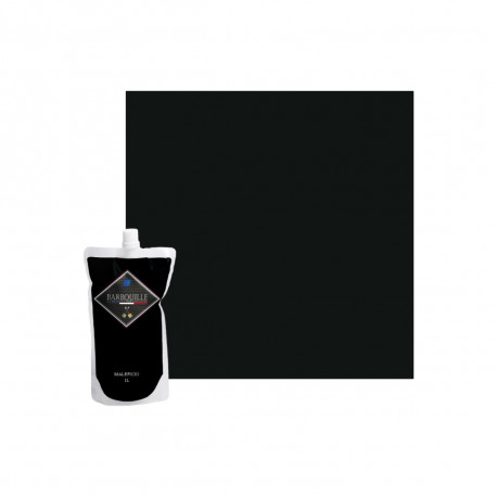 Peinture acrylique lessivable mat BARBOUILLE - Pour murs et plafonds - 1L - Noir Maleficio