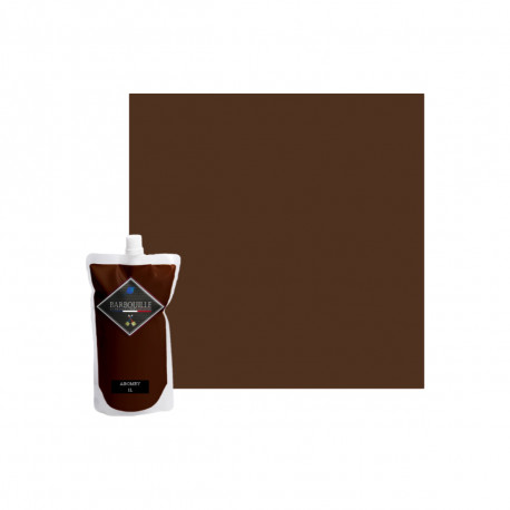 Peinture acrylique lessivable satin BARBOUILLE - Pour murs, plafonds, meubles et bois - 1L - Marron Abomey