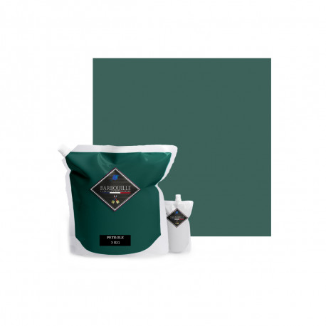 Peinture/résine époxy bi-composant mat BARBOUILLE - Pour carrelages, faiences, stratifiés, PVC - 3kg - Bleu Pétrole