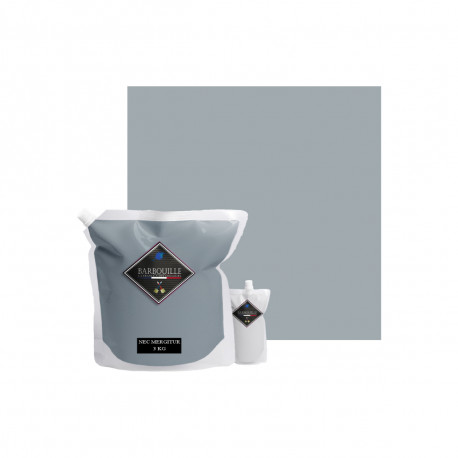 Peinture/résine époxy bi-composant may BARBOUILLE - Pour carrelages, faiences, stratifiés, PVC - 3kg - Gris Nec mergitur