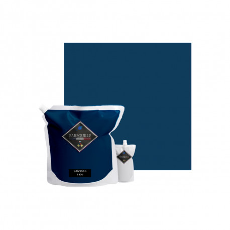 Peinture/résine époxy bi-composant mat BARBOUILLE - Pour carrelages, faiences, stratifiés, PVC - 3kg - Bleu Abyssal