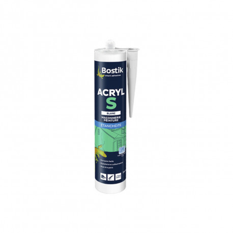 Mastic acrylique d'étanchéité BOSTIK ACRYL S - Blanc - 310ml